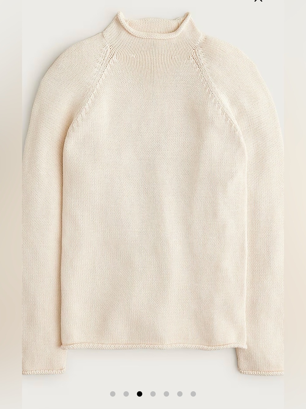 J. CREW 1988 RollneckT™ sweater in cotton in Mountain White Size M $98 BW186 - Picture 3 of 10